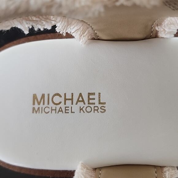 NEW - MICHAEL Michael Kors Berkley Zip Espadrille Platform Sandals Optic White 9 - Picture 6 of 8
